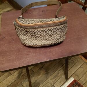 Coach Tan and Brown Fanny Bag